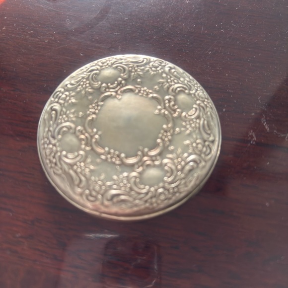 Antique sterling silver repousse gilded age purse mirror - Picture 2 of 5